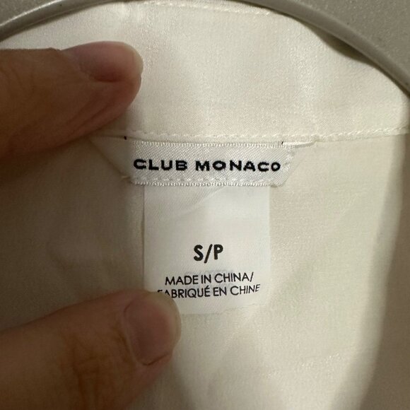Club Monaco Sleeveless Silk Button Down Top 100% Silk Blouse White Size Small - Picture 3 of 5